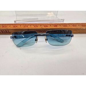 Steve Madden Blue Tinted Rimless Sunglasses Unisex 2803 With Metal Arms